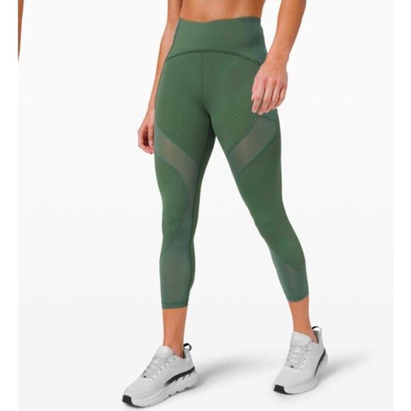 Lululemon Uncovered Strength High Rise Crop 23" Size 4 Algae Green - Picture 10 of 10